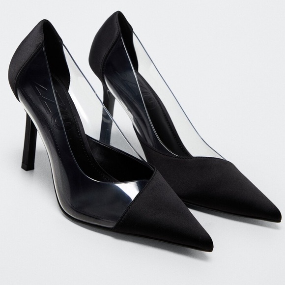 Mango vinyl heels , clear & black - Picture 1 of 9